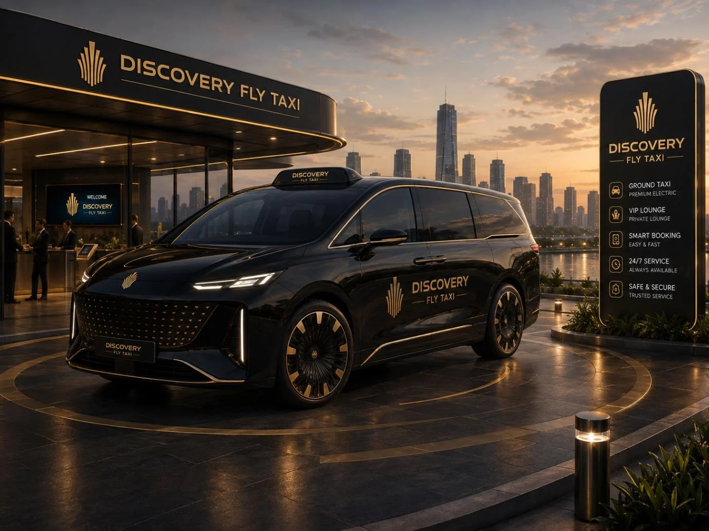 Xe kết nối mặt đất Discovery Fly Taxi tại nhà ga